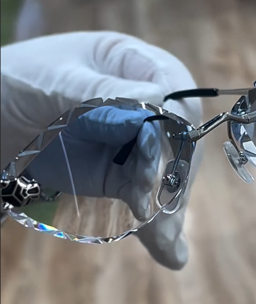 Urban Blue FRED Rimless - Diamond Cut Lens Sunglasses VVip