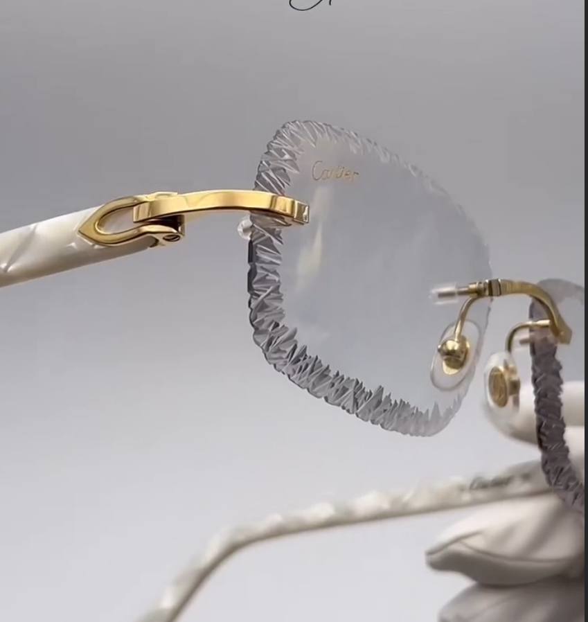 Urban 2 shade White Frame FRED Rimless - Diamond Cut Lens Sunglasses VVip